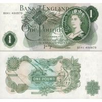 Англия 1 фунт 1960-77г. №374