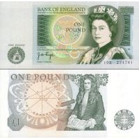 Англия 1 фунт 1978-80г. №377a (серый оттенкок)