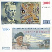 Бельгия 1000 франков 1950-58г. №131