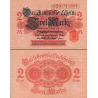 Германия 2 марки 1914г. (1917г.) №54