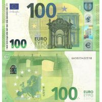 Евросоюз 100 евро 2019г. E, U