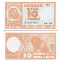 Норвегия 10 крон 1954-73г. №31