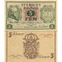 Швеция 5 крон 1948г. /90-летие королю Густаву V/ №41