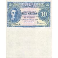 Малайя 10 центов 1941г. №8