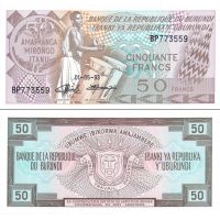 Бурунди 50 франков 1977-93г. №28