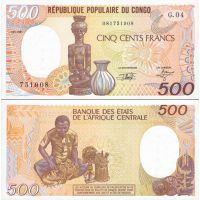 Конго 500 франков 1985-91г. №8