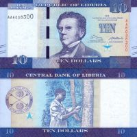Либерия 10 долларов 2016-17г. №32