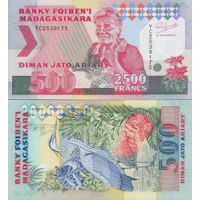 Мадагаскар 2500 франков (500 ариари) 1993г. №72A