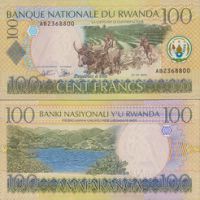 Руанда 100 франков 2003г. №29a (без названия банка на английском языке)