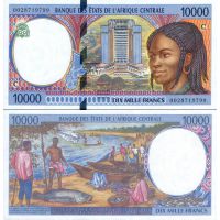Центральная Африка 10.000 франков 1994-2000г. №105C