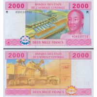 Центральная Африка 2000 франков 2002г. (2002-15г.) №308M