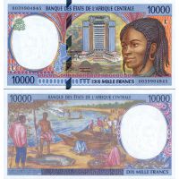 Центральная Африка 10.000 франков 1994-2000г. №405L