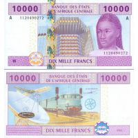 Центральная Африка 10.000 франков 2002г. (2002-15г.) №410A