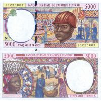 Центральная Африка 5000 франков 1994-2000г. №504N