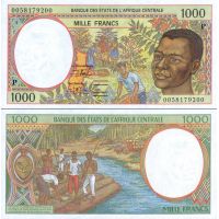 Центральная Африка 1000 франков 1993-2000г. №602P
