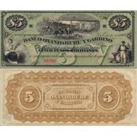 Аргентина (Banco Oxandaburu Y Garbino) 5 песо боливиано 1869г. №S1783