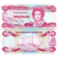 Багамские острова 3 доллара 1984г. №44