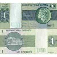 Бразилия 1 крузейро 1972-80г. №191A