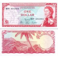 Восточные Карибы 1 доллар 1965г. №13е-g