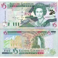 Восточные Карибы 5 долларов 2000г. №37m