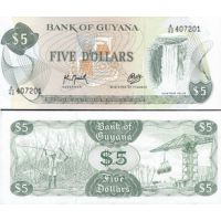 Гайана 5 долларов 1966-92г. №22