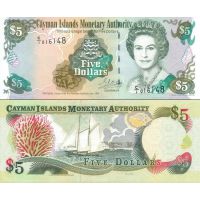 Каймановы острова 5 долларов 1998г. №22