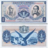 Колумбия 1 песо 1959-77г. №404