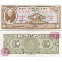 Мексика 100 песо 1961-73г. №61