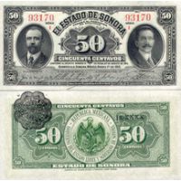 Мексика (Estado De Sonora) 50 сентаво 1915г. №S1070