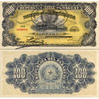 Парагвай 100 песо 1912г. на 100 песо 1907г. №134