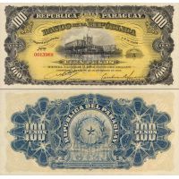 Парагвай 100 песо (10 песо золотом) 1907г. №159