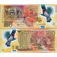 Тринидад и Тобаго 50 долларов 2014г. /50-летие Центральному Банку Тринидад и Тобаго/ №54