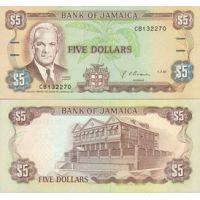 Ямайка 5 долларов 1985-92г. №70