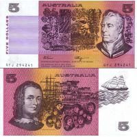 Австралия 5 долларов 1974-91г. №44 (1990г.-20у.е., 1991г.-18у.е.)