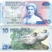 Новая Зеландия 10 долларов 1992г. №178