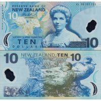 Новая Зеландия 10 долларов 1999-2013г. №186