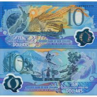 Новая Зеландия 10 долларов 2000г. /Тысячелетие/ №190a (черный нумератор)
