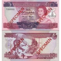 Соломоновы острова 10 долларов 1984г. №11 SPECIMEN