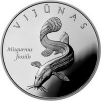 Литва 50 лит 2010г. Серия Природа Литвы /Усатый голец/ с сертификатом
