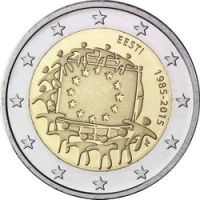 Эстония 2 евро 2015г. /30-летие Флагу Евросоюза/ в буклете