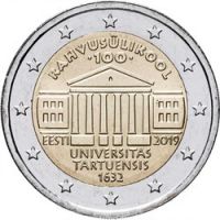 Эстония 2 евро 2019г. /100-летие Тартускому Национальному Университету/