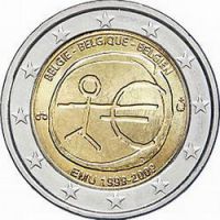 Бельгия 2 евро 2009г. /10-летие Экономическому и валютному союзу/