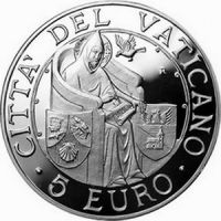 Ватикан 5 евро 2006г. /39-й Международный День мира/ в коробке с сертификатом