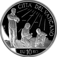 Ватикан 10 евро 2010г. /43-й Международный День мира/ в коробке с сертификатом