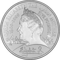 Великобритания 5 фунтов 2000г. /100-летие королевы-матери Елизаветы I/ в буклете