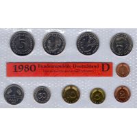 ФРГ набор монет 1979-87г. в банк.упаковке (в наличии 1981 и 1982г.)