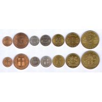 Исландия набор монет 1946-75г. (набор продаётся без монеты 5 и 50 эйре)