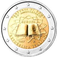 Италия 2 евро 2007г. /50-летие Римскому Договору/
