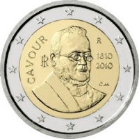 Италия 2 евро 2010г. /200-летие со дня рождения политика Графа Камилло ди Кавур/