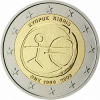 Кипр 2 евро 2009г. /10-летие Экономическому и валютному союзу/
